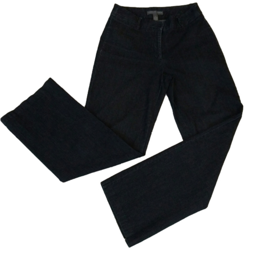 Josephine Chaus Blue Dark Wash High Rise  Hook Zipper Front Straight Leg Jean